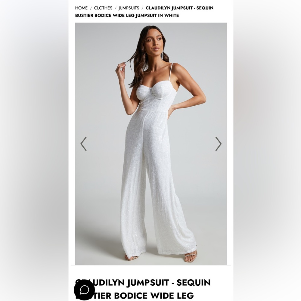 Showpo White Sequin Jumpsuit